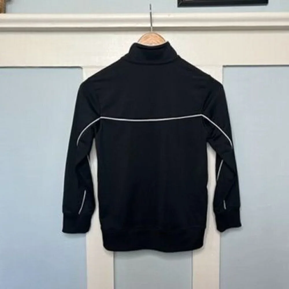 Nike Black & White Youth Track Jacket Front Zip Closure